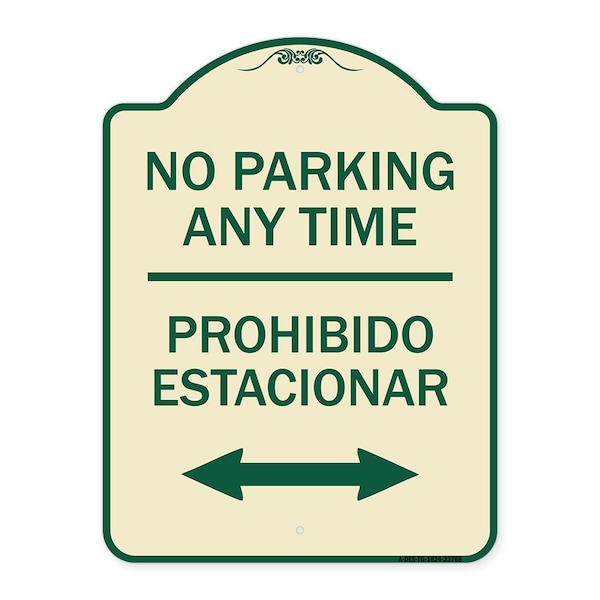 Signmission No Parking Anytime Prohibido Estacionar Heavy-Gauge Aluminum Sign, 24" x 18", TG-1824-23768 A-DES-TG-1824-23768 - main